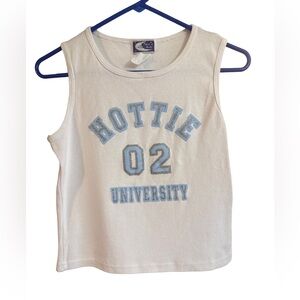 Hottie University White and Blue Kids Tank Top